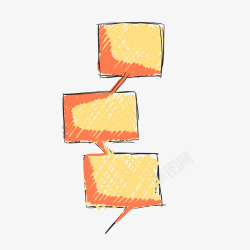 橙色阴影涂鸦的对话框矢量图素材