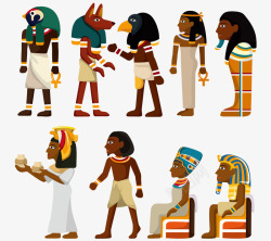 卡通手绘古埃及众神素材
