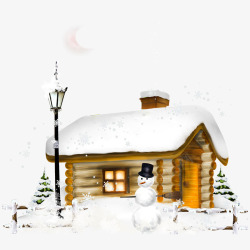 圣诞雪屋装饰图素材
