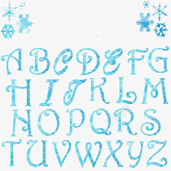 ABCDEFG蓝色英文艺术字母高清图片