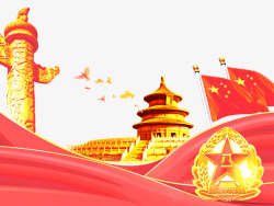 红色喜庆建军节91周年素材