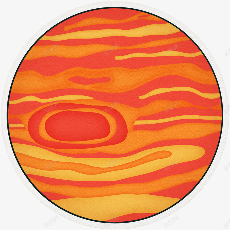 橙色创意卡通星球png免抠素材_88icon https://88icon.com 创意星球 卡通星球 橙色星球