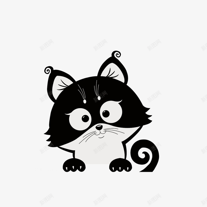 爪子抬起来的小猫png免抠素材_88icon https://88icon.com 卡通猫 手绘猫爪 黑色白色