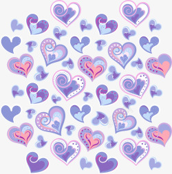 紫色浪漫爱心素材