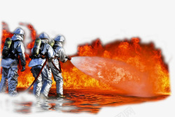 逃生安全海报正在灭火的消防员高清图片