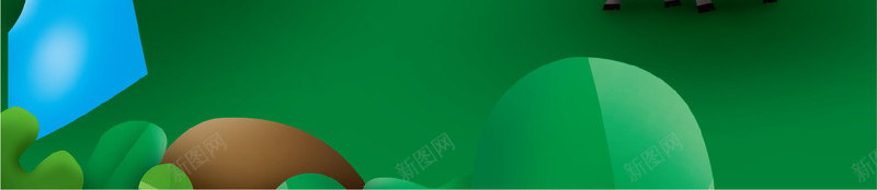 绿色卡通创意春游海报背景png免抠素材_88icon https://88icon.com 创意设计 卡通 大树 春季 燕子 绿色 草地 黑色燕子