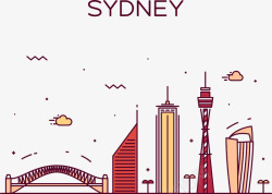 悉尼城市插画素材