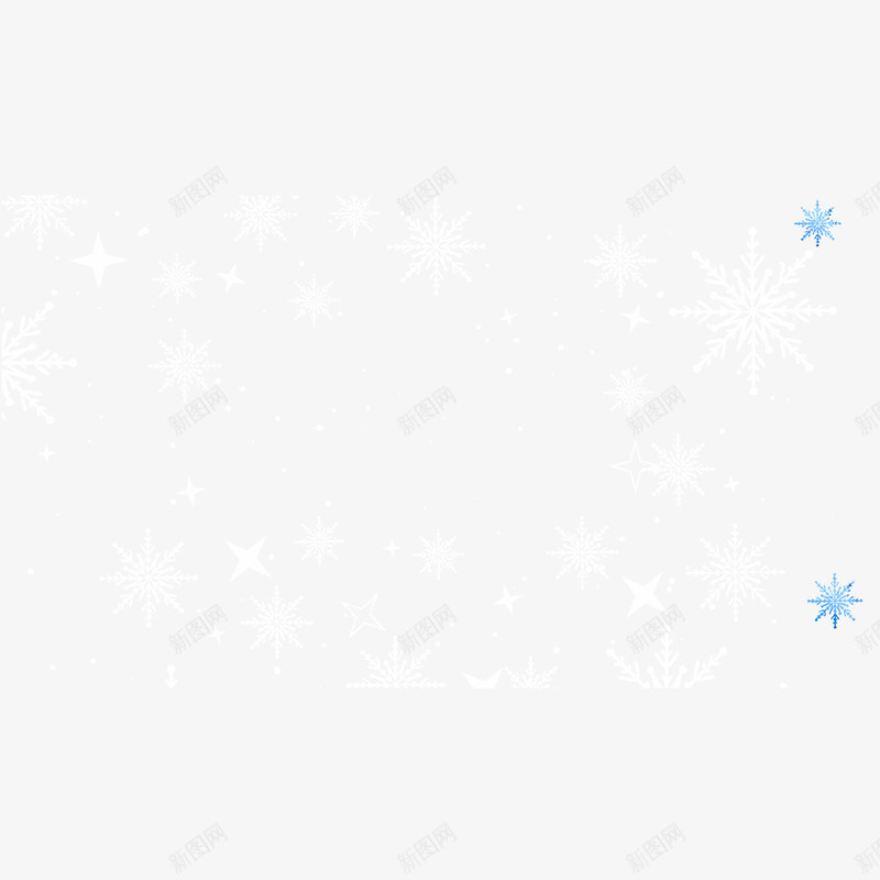 满天白色和蓝色的雪花png免抠素材_88icon https://88icon.com 圣诞 白色 雪花