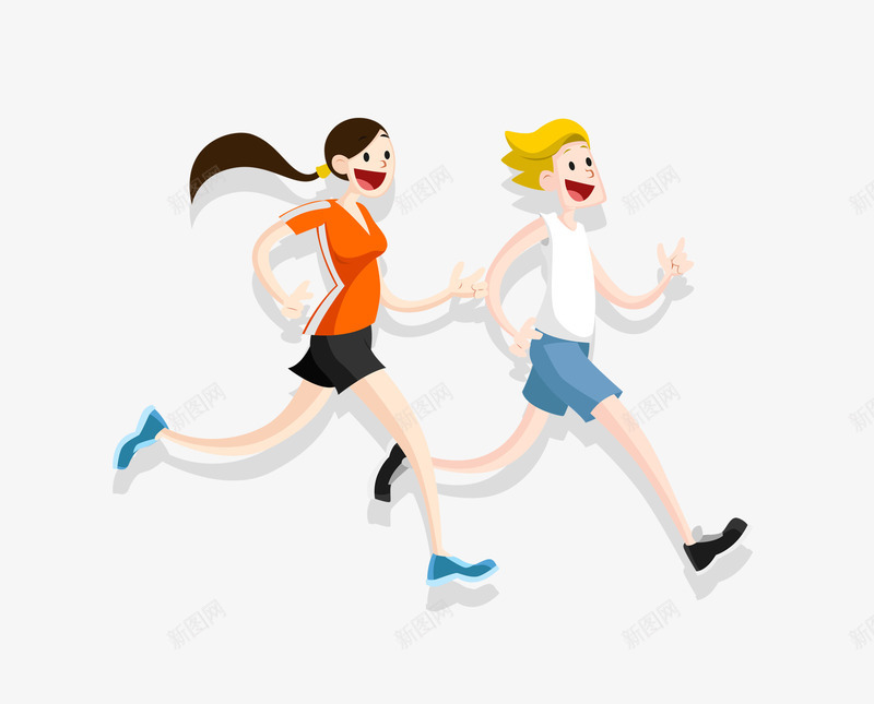 跑步的情侣png免抠素材_88icon https://88icon.com PNG素材下载 健身 免费图片 跑步 跑步的情侣