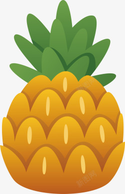 手绘卡通食物水果菠萝元素素材