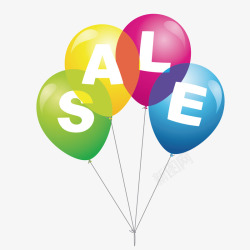 彩色气球sale打折促销标签素材