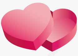 重叠心形两个粉色的心高清图片