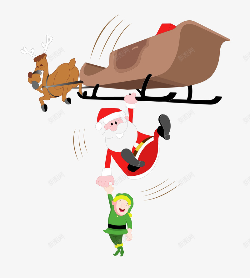 拉着车送礼物的圣诞老人png免抠素材_88icon https://88icon.com 卡通手绘 圣诞老人 礼物 车 驯鹿
