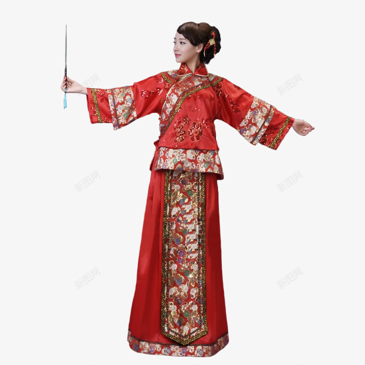 红色旗袍少女png免抠素材_88icon https://88icon.com 少女 旗袍 红色