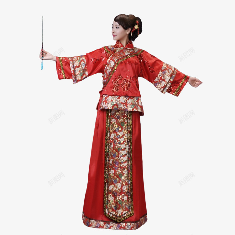 红色旗袍少女png免抠素材_88icon https://88icon.com 少女 旗袍 红色