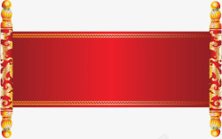 红色中国龙柱卷轴素材