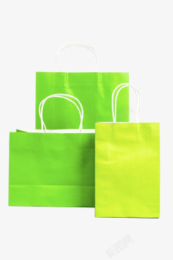 绿色大小纸质购物袋素材