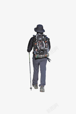 休闲风格上衣登山旅行男子行走背影图案高清图片