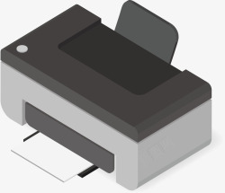 灰色打印机矢量图素材