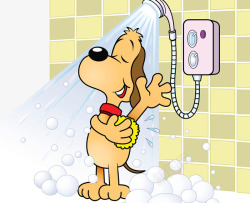 小狗洗澡素材