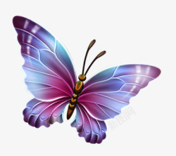 混色蝴蝶蓝紫色卡通蝴蝶海报背景高清图片