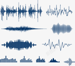 调音台声波深蓝色声波矢量图高清图片