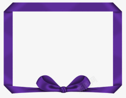 紫色蝴蝶结边框素材