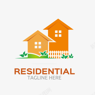 房子橙色房屋特别logo矢量图图标图标