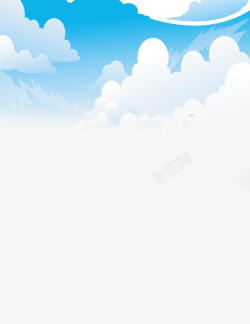 童趣旅行青蛙设计卡通风格蓝天白云扁平清新高清图片