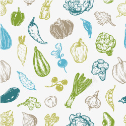 蔬菜玉米手绘蔬菜水果背景矢量图高清图片