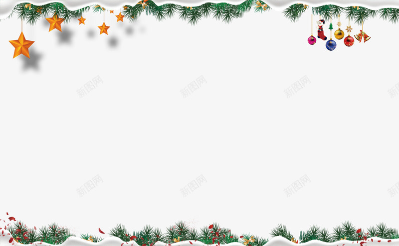 雪花边框装饰psd免抠素材_88icon https://88icon.com 圣诞 圣诞树 星星 点缀 边框装饰