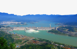 三峡蓝色三峡大坝景色高清图片