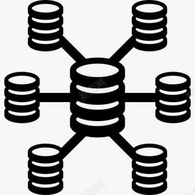 夜视网络数据库连接图标图标