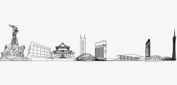 广州塔建筑几个著名建筑线图高清图片