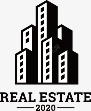 高楼楼房建筑房地产logo图标图标