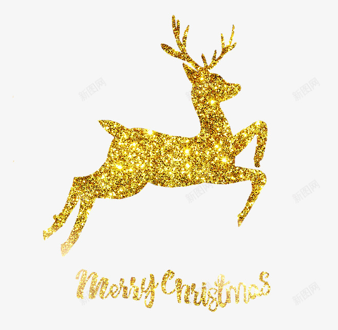 金色纹理圣诞节麋鹿png免抠素材_88icon https://88icon.com 圣诞节 纹理 金色 麋鹿