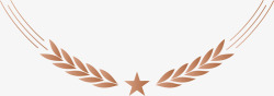 麦穗纸质边框星星公安标志麦穗矢量图高清图片