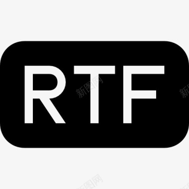 RTF文件的黑色圆角矩形界面符号图标图标