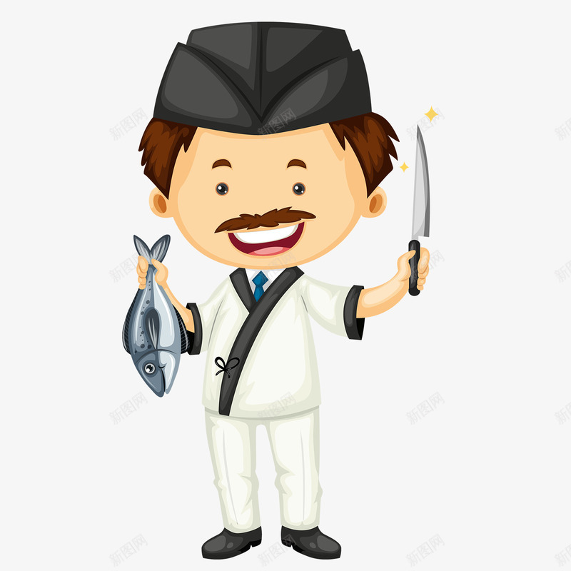 做鱼的中年男子厨师png免抠素材_88icon https://88icon.com 下厨 做菜 做饭 卡通 厨师 厨房 炒菜 菜品研发 鱼