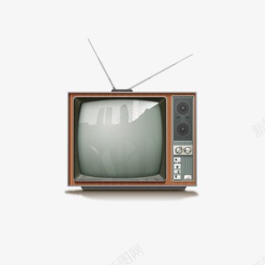 网页设计黑白电视机图标图标