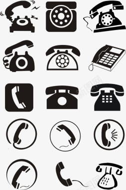 黑色的电话黑色指示标图标图标