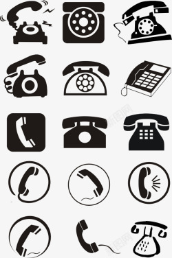 指示标png电话黑色指示标图标高清图片