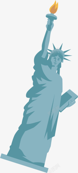 曼哈顿纽约美国自由女神像矢量图高清图片