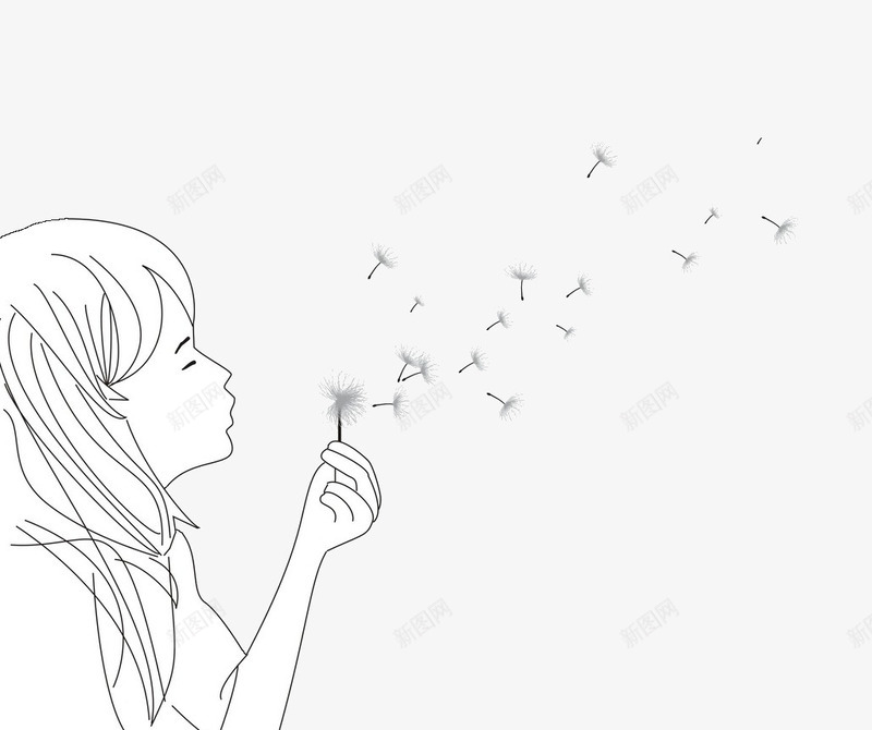 少女与蒲公英psd免抠素材_88icon https://88icon.com 少女 植物 蒲公英 飞絮