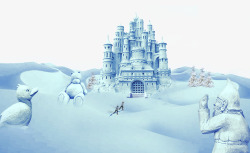 有雪的屋顶卡通冰雪城堡高清图片