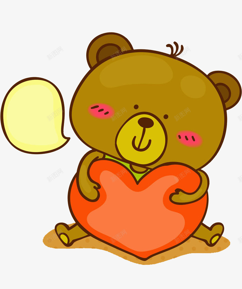 抱着红心的小熊png免抠素材_88icon https://88icon.com 动物 卡通 可爱的 呆萌的 小熊 抱着小熊的大熊 插图 红心