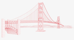 红色大桥红色简笔画港珠澳大桥高清图片
