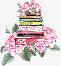 手绘卡通装饰花瓣花草装饰海报设素材