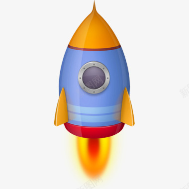 空间火箭蓝色太空火箭图标图标