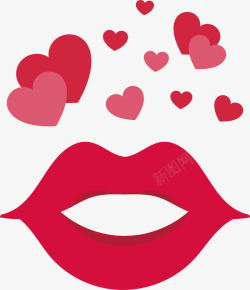浪漫性感的红唇亲吻矢量图素材